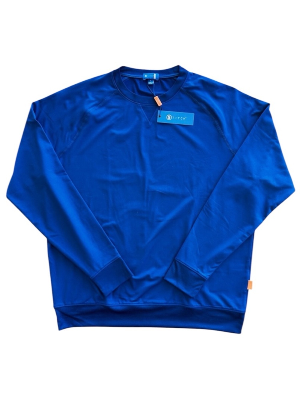 Stitch Golf Crew Neck Sweater Pullover Casual Royal Blue Size Large Men's